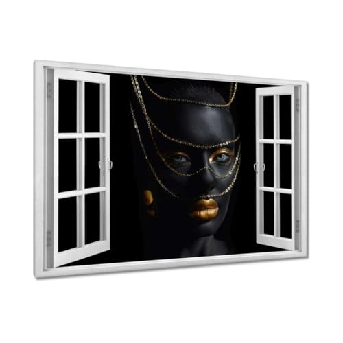 Peinture imprimée sur toile 120 x 80 cm The Lady Golden Look N° H8901Z_WAPC1B