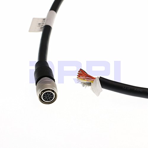 DRRI Hirose 12Pin Female HR10A-10P-12S to Leadwires I/O Cable for Basler Camera Aviator GigE(1M), Straight 12pin cable - Image 3