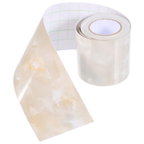 COLLBATH Cenefa Instalación Fácil Autoadhesiva Beige de Pvc y Estilo Refinado y Elegante para de Paredes en Baño