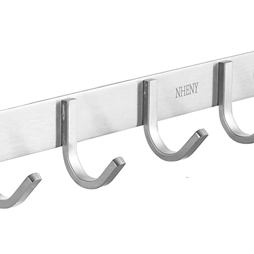 Nheny Hat And Coat Wall Mount Rack 6 Hooks For Robes, Bags, Keys, And Towels Bathroom Towel Hanger Organizer, 304 Stainless Steel Brushed Nickel thumb #5