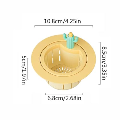 Colador para fregadero con diseño cactus SakerPlus amarillo miniatura 2