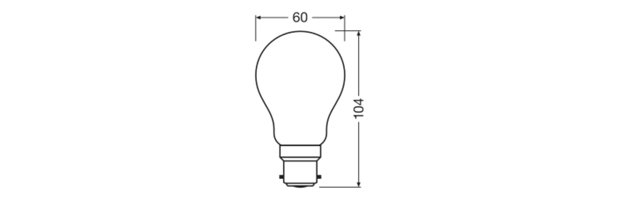 OSRAM Lámpara LED Bombilla estrella forma A 60 filamento 5,9 W Mate B22d | LED Star Classic A 60 Filament, LED Lamps, blanco, 60 mm dia, 15000 h, Paquete de 6