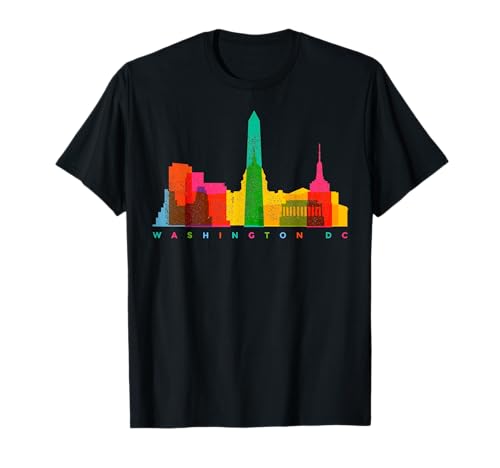 Washington D.C. Skyline Bunte Weinlese Washington D.C. T-Shirt