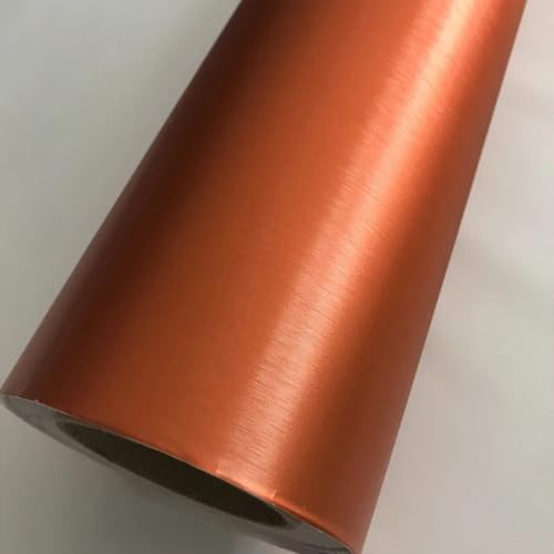 Pegatina coche efecto metal cepillado naranja vinilo moldeable 4