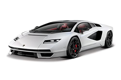 Maisto Lamborghini Countach LPI-800: Modellauto im Maßstab 1:18, Türen, Kofferraum und Motorhaube beweglich, weiß
