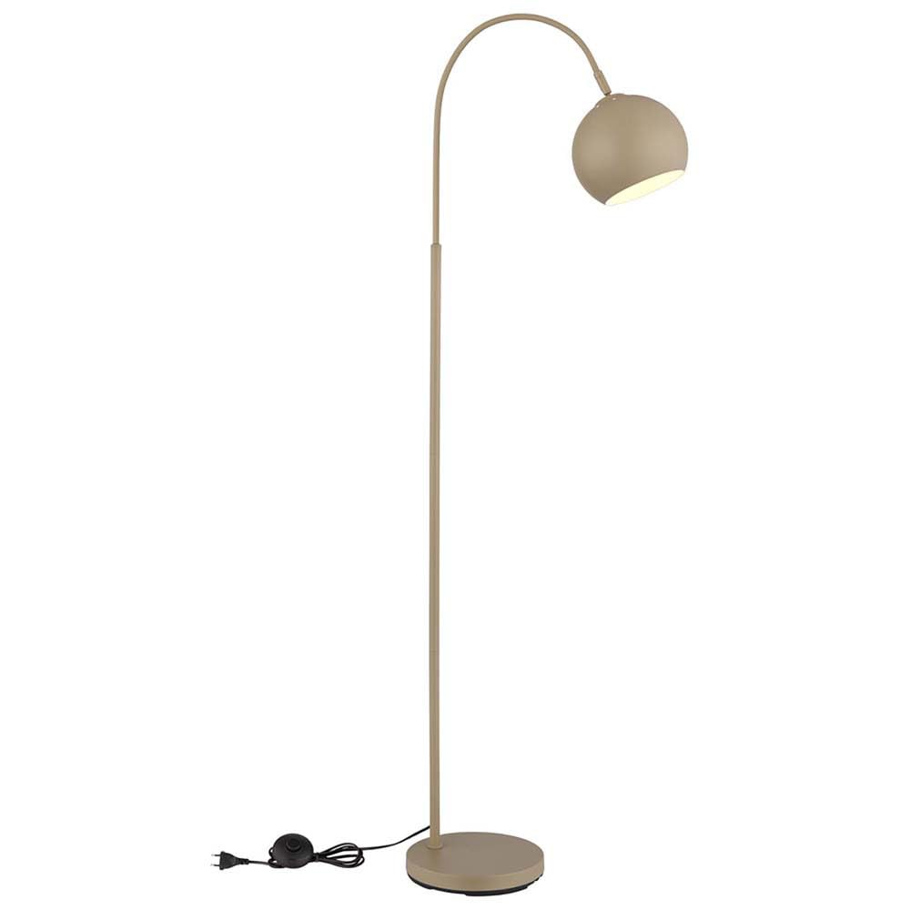 Stehleuchte Bogenstehlampe Stehlampe sandfarben Bogenlampe Wohnzimmer, Metall, 1x E27 Fassung, LxBxH 46x25x150 cm