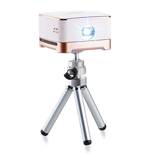 Mini Portable Projector, AMOOWA DLP Video Projector for Home & Outdoor, 100 Ansi Lumens, Support iPhone & Android Phone, USB Port