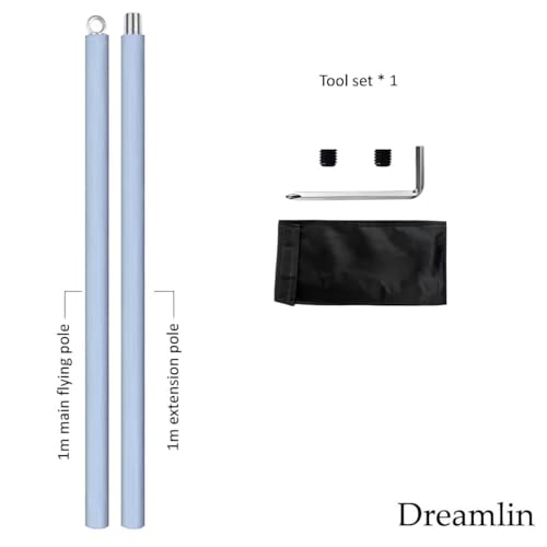 Image of Dreamlin 6.6ft /2m Silicone Aerial Flying Dance Pole Portable Suspension Fitness Tube Hanging Rotary Silicone Steel Dancing Pole Gym Equipment for Home Bar