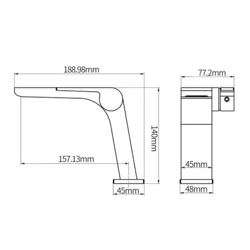 Mitigeur de lavabo cascade chromé avec technologie de mélange thermique durable - 7