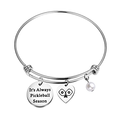 Bracelet pickleball en acier inoxydable hypoallergénique avec message gravé