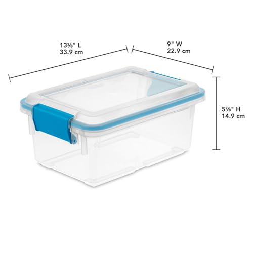 Image of Sterilite 24-Pack Gasket Box, Weather-Resistant Storage Bins with Latching Lids, 7.5 Quart - Heavy-Duty Organizing Containers for Closet, Bathroom, and Office