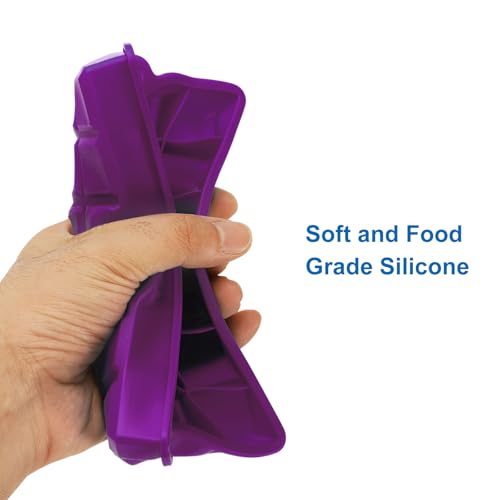Set de 4 moldes de silicona para cubitos de hielo con tapa morada miniatura 5