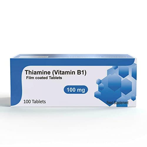 Vitamin B1 Thiamine 100mg 100 Supplement Vegetarian Tablets, Made in UK