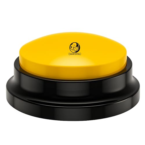 Image of Foodie Puppies Interactive Dog Toys, Pet Voice Recording Button Training Talking Button /Buzzer Toy for Communication - (Yellow) Easy to Use Talking, 30Sec Record & Playback, [Without Battery]