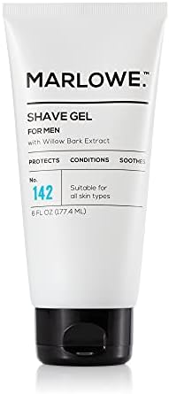MARLOWE. No. 142 Men's Shave Gel 6 Oz | Protects Skin from Irritation & Razor Burn | Hydrates & Lubricates Skin Better than Foam | Sensitive Skin Approved
