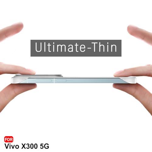 Image of TheGiftKart Hybrid Ultimate Slim Back Case Cover for Vivo X300 5G | Lightweight Profile | Hard Back Case Cover for Vivo X300 5G (PC & TPU, Metal Camera Ring, Leather Texture Finish, Grey)