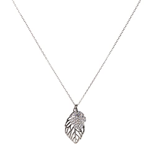NW Women Sterling Silver Necklace Leaf Pendant Necklace Delicate Jewelry