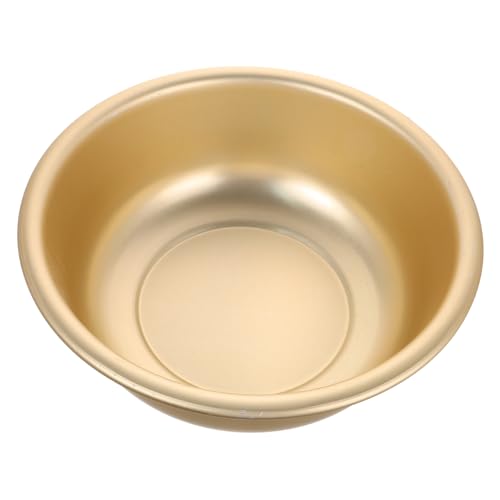 Mipcase Lavabo de Aluminio Redondo Grande Oxidado Amarillo Cuenco Profundo para Lavar Verduras y Arroz Accesorio de Cocina Duradero y Práctico para Uso Familiar