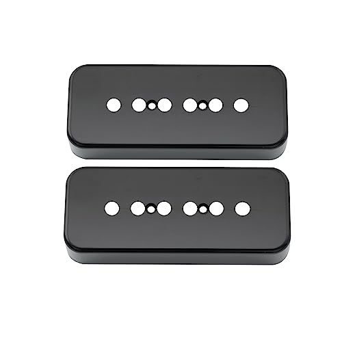Musiclily Pro 49.2mm Plastic P90 Soapbar Guitar Pickup Covers for USA Les Paul Electric Guitar Black (Set of 2)