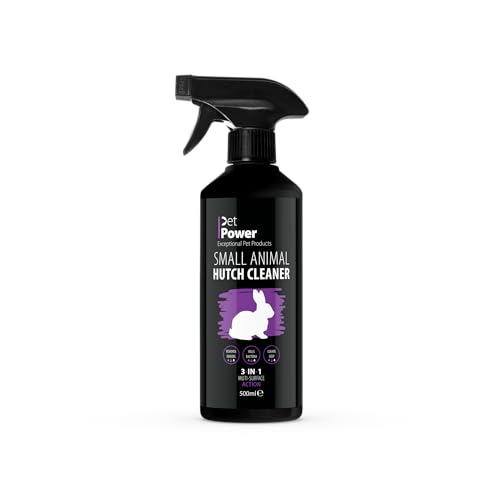 Pet Power - Small Animal Hutch Cleaner 500ml - Powerful Cleaning Spray for Wooden Plastic & Wire Hutches - Neutralizes Odours Removes Grime & Refreshes Small Pet Cages and Habitats