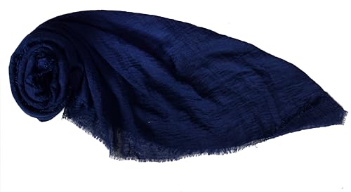 Image of Iba & Isba Women's Plain Crinkled Scarves, Stoles, Hijab (76 x 36 inch)