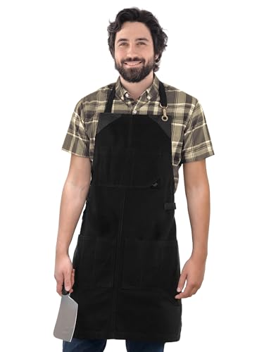 Knife Roll Apron Heavy Duty Canvas Leather Support Black | Heavy Duty Canvas Leather Support Folds into a Knife Roll Pro Chef BBQ Butcher Bartender Tool product thumbnail 9