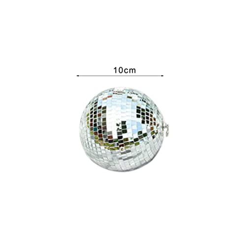 Adornos para Árbol de Navidad, 2 Unidades de Bolas Espejadas Disco Ball, Decoración Navideña y para Bodas, Bola Colgante Plateada para Fiestas, Diámetro 10 cm miniatura 4