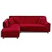 Feilaxleer Funda Sofa Chaise Longue Elástica Brazo Izquierdo/Derecho,Funda para Sofá en Forma de L (3 Plazas +2 Plazas,Rojo)