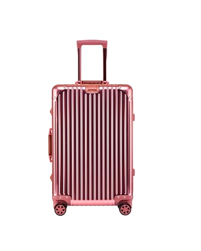 Image of PYB Autograph - Premium Full Aluminium Trolley Bags for Travel, Zipless Cabin Suitcase with TSA Lock, Noiseless 360 Rotating 8 Wheels, Compression Pads and Divider (Pink)