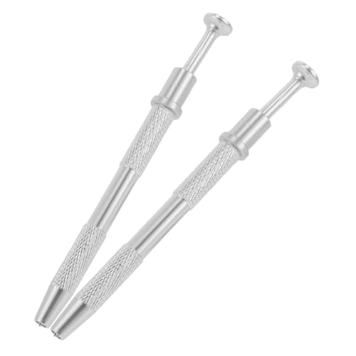 Ipetboom 2 Piezas Pinza Para Herramientas De Uñas Cortaúñas Agarrador De Esponja Para Uñas Pinzas Para Decoración De Uñas Agarradores Recogedor De Cuatro Garras Mini Bolígrafo Silver Metal