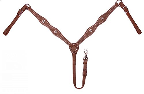 Tahoe Tack USA Leather Caballero Star Concho Western Breast Collar, Full Horse Size