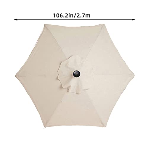 TWSOUL Replacement Parasol Fabric Cover, 2.7 m 6 Ribs Parasol Replacement Canopy Cover - Image 4