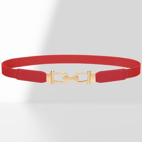 Women Skinny Elastic Stretch Belt for Dresses Retro Ladies Waist Vintage Thin Belt