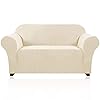 PrinceDeco Stretch Loveseat Sofa Cover Slipcover Couch Cover for 2 Cushion Sofa Washable Sofa Cover for Pets Friendly Furniture Protector Covers with Non Slip BottomLoveseat Biscotti Beige