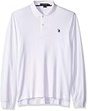 U.S. Polo Assn. Men's Classic Long Sleeve Interlock Polo Shirt, White, Large