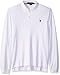 U.S. Polo Assn. Men's Classic Long Sleeve Interlock Polo Shirt, White, Large