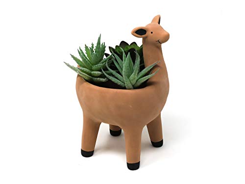 Cute Llama Planter in Terracotta Color for Succulent Cactus Small House Plants 3.25 Inch Indoor Outdoor Planter