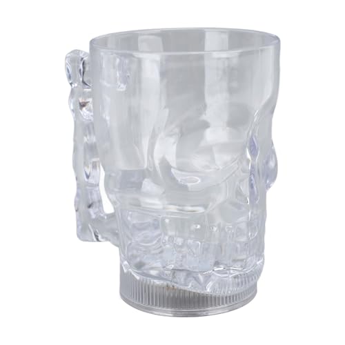 Tasse de Crâne Lumineuse D'Halloween, Tasse à Bière avec Visage de Crâne, Verres à Boire avec Poignée Tasses D'Halloween Lumineuses à LED Tasses...