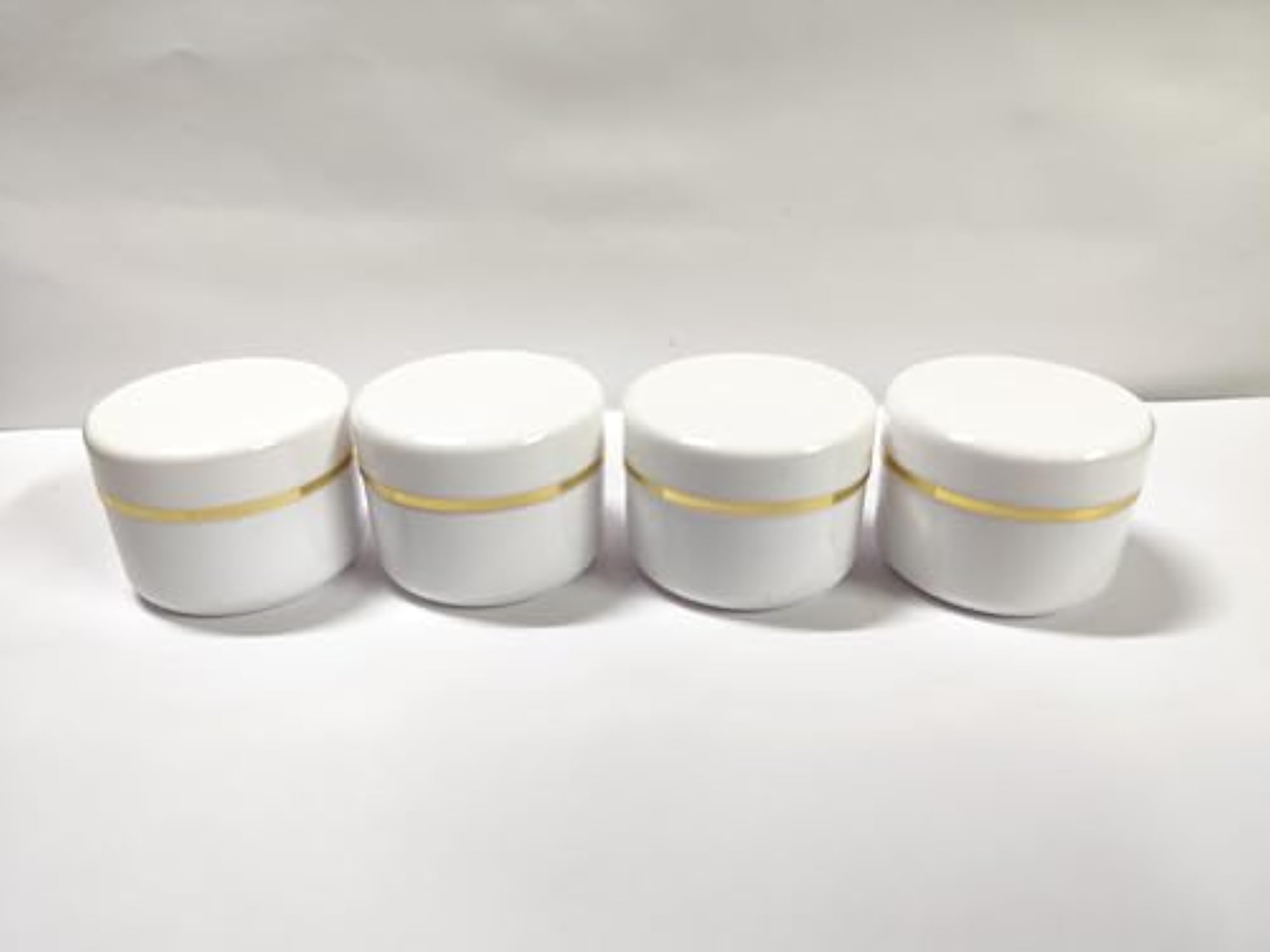 Empty Plastic White Cosmetic Jar Container, Pack of 12