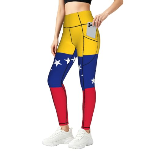 Leggings con estampado de la bandera de Venezuela, ideales para tu entrenamiento diario en el gimnasio