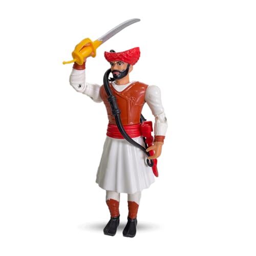 Image of Swarajyache Shiledar - The True Super Hero - 6 Inch Tall Action Figure with Accessories (Bandal Sena, White)