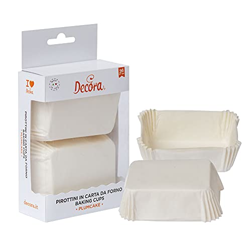 36 Pirottini PLUM CAKE - Rettangolari GRANDI in carta forno - BIANCO - pirottino decorazione decorativi per DOLCI, dolcetti - ideale per pasqua, natale festa