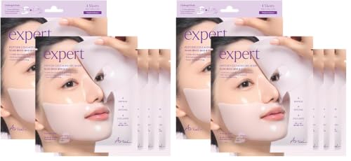 Image of Ariul Expert Peptide Collagen Gel Mask - Firming Hydrogel Sheet Mask for Face, Hydrating & Elasticity Care, Korean Skincare (4 Sheets) (Pack of 2)