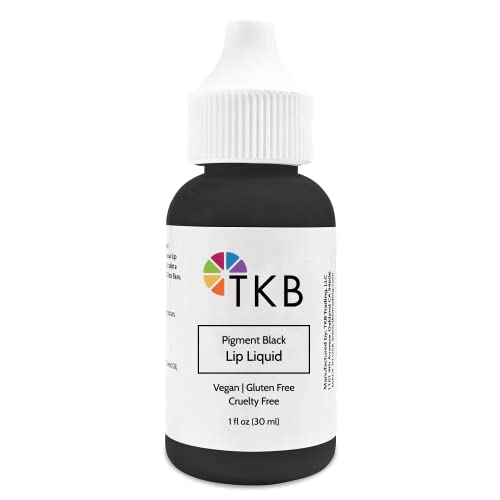 TKB Lip Liquid Color | Liquid Lip Color for TKB Gloss Base, DIY Lip Gloss, Pigmented Lip Gloss and Lipstick Colorant, Made in USA (1floz (30ml), Pigment Black)