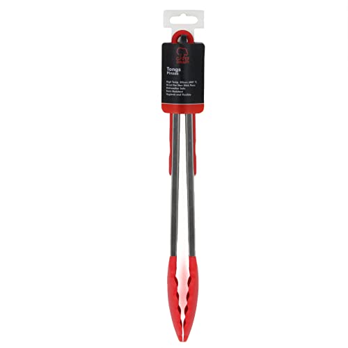 Chef Craft Premium Silicone Cooking Tongs, 12 Inch, Red #TOP1