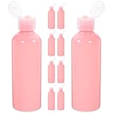 MAGICLULU 10pcs 100ml Pink Flip Cap Travel Bottles for Toiletries Leakproof Refillable Small Lotion Containers