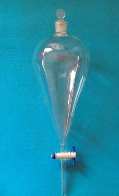 GOWE 2000 ml, 24/29, vidrio pyriform separatory embudo, PTFE llave de paso, 2 litros, forma de pera