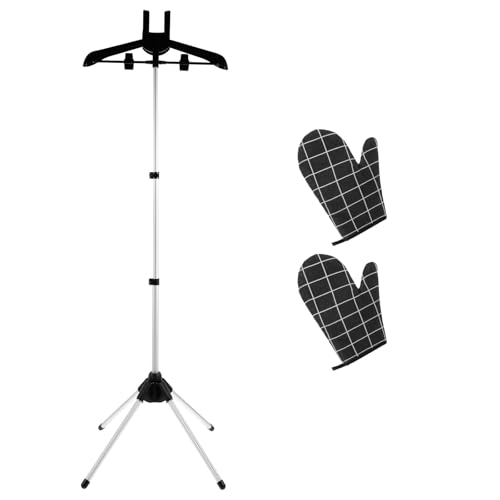 YLMFTNU Clothes Steamer Stand with Ironing Glove, Garment Hanger for Steaming Clothes, Handheld Garment Steamer Rack, Steam Iron Stand Hanger, Clothes Drying Rack