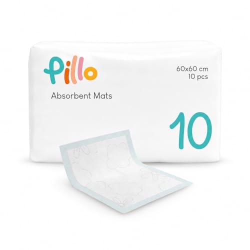 Pillo Traversine - Cambiador para recién nacido, 60 x 60 – 10 x Travesaños para bebé y niños para cambio de pañales, toallas higiénicas desechables, toallas absorbentes desechables, portátiles y con