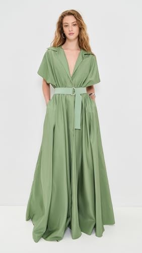 Image of Norma Kamali Women's Belted Flared Maxi Dress